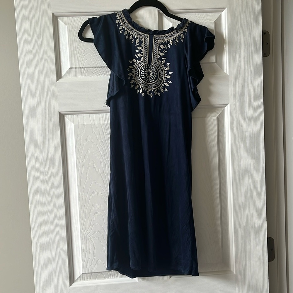 THML Navy Blue Velvety Dress